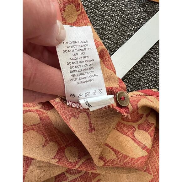 Melange Dress, Orange, Floral, Lightweight, Large, Pockets - Picture 9 of 15